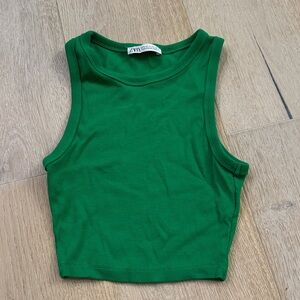 Zara Vibrant Green Sleeveless Top